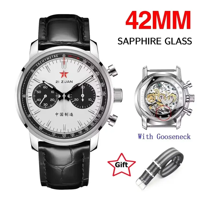 Red Star KrasnoMens-Montre-bracelet mécanique chronographe