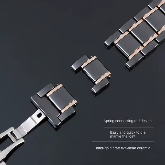 Bracelet de montre en céramique pour hommes et femmes