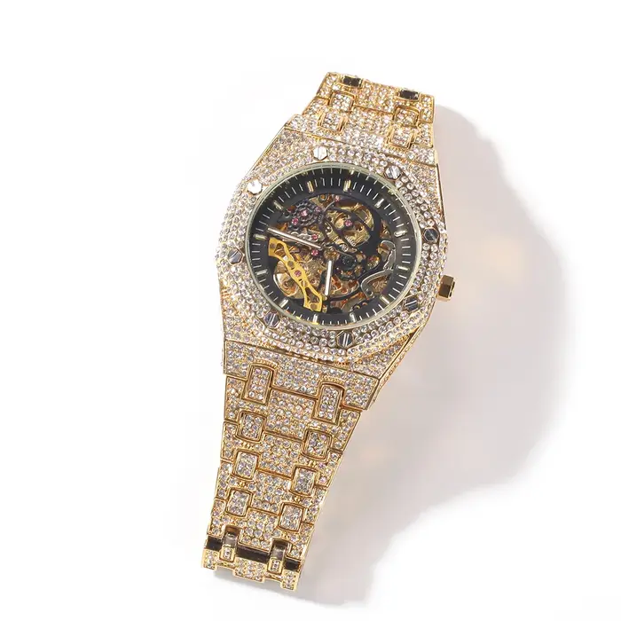Montre mécanique UWIN acier inoxydable étanche pour homme avec mouvement automatique et bracelets en acier inoxydable bronze café rose occasions spéciales