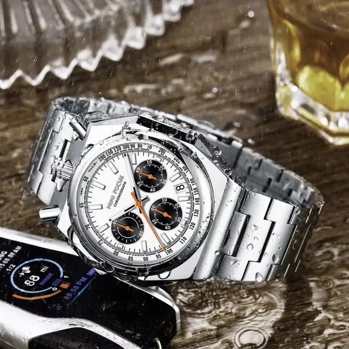 MINI FOCUS disponible en Stock MF0601G chronographe montre à Quartz pour les amoureux mode montre-bracelet lumineuse étanche avec calendrier