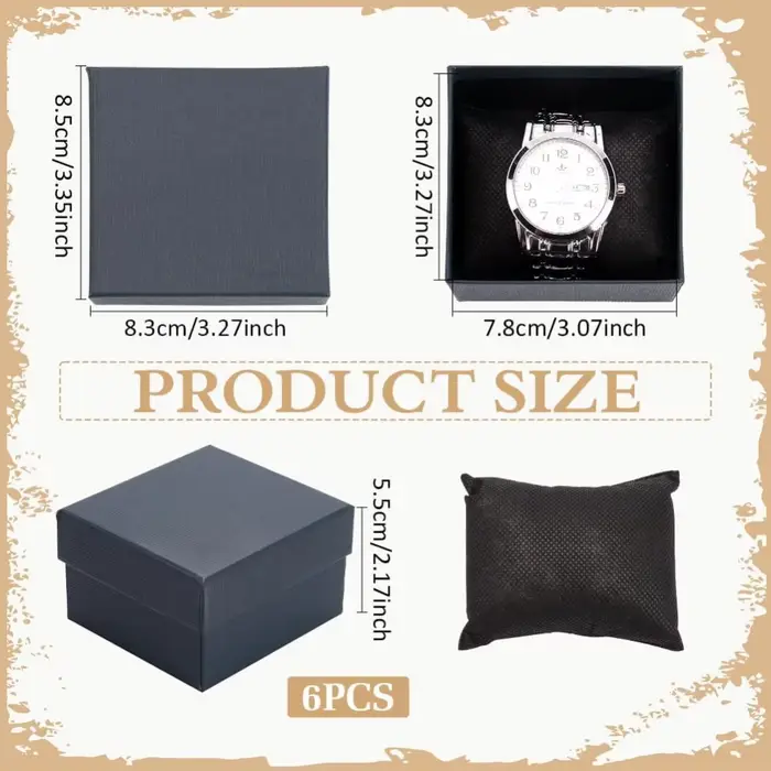 Boîtes de rangement de bijoux en carton kraft bronze pour montres bracelets et autres accessoires de mode occasions spéciales