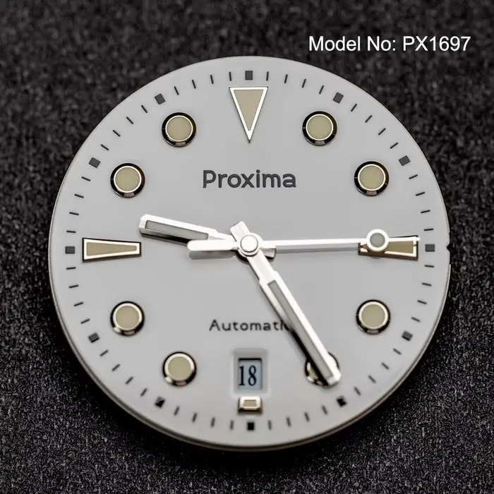 Montre Mécanique Vintage Proxima avec Bracelet en Acier 316L et Dial en Émail Blanc pour Occasions Spéciales et Usage Daily