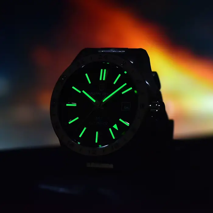 Montre mécanique en verre saphir pour homme