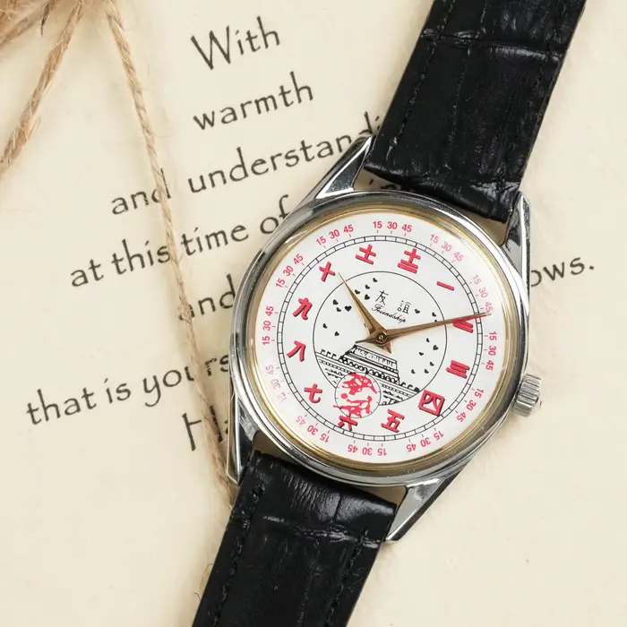 Montre de marque Diamond pour homme 38MM et montre-bracelet mécanique manuelle étanche commémorative de la paix