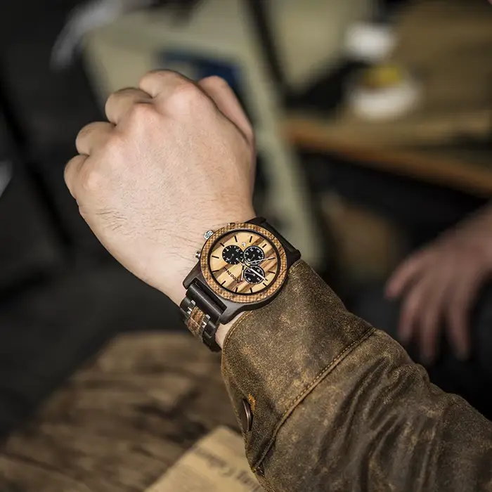 DODO DEER-Montre en bois à quartz pour homme