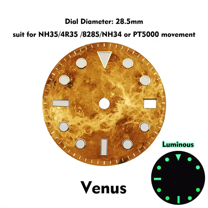 Cadran en acier inoxydable lumineux OUMASHI personnalisable pour mouvements NH35 4R35 8285 NH34 PT5000 montres occassions spéciales