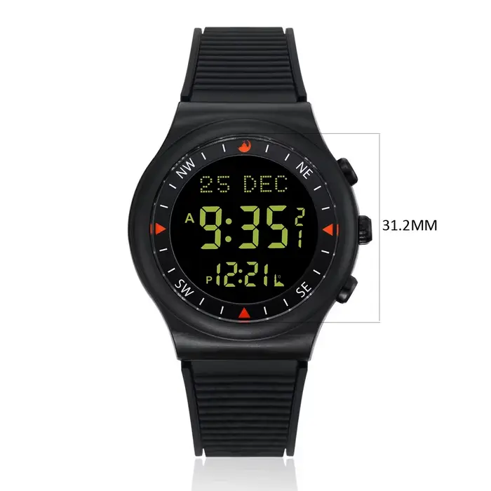 Montre Azan étanche pour la prière musulmane, montre-bracelet sportive, appel à la prière, anglais, 