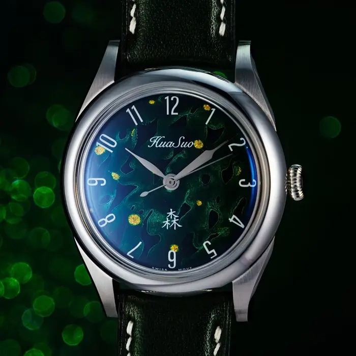 HUASUO 38mm cadran en laque fait à la main montres de luxe haut de gamme pour hommes mouvement autom