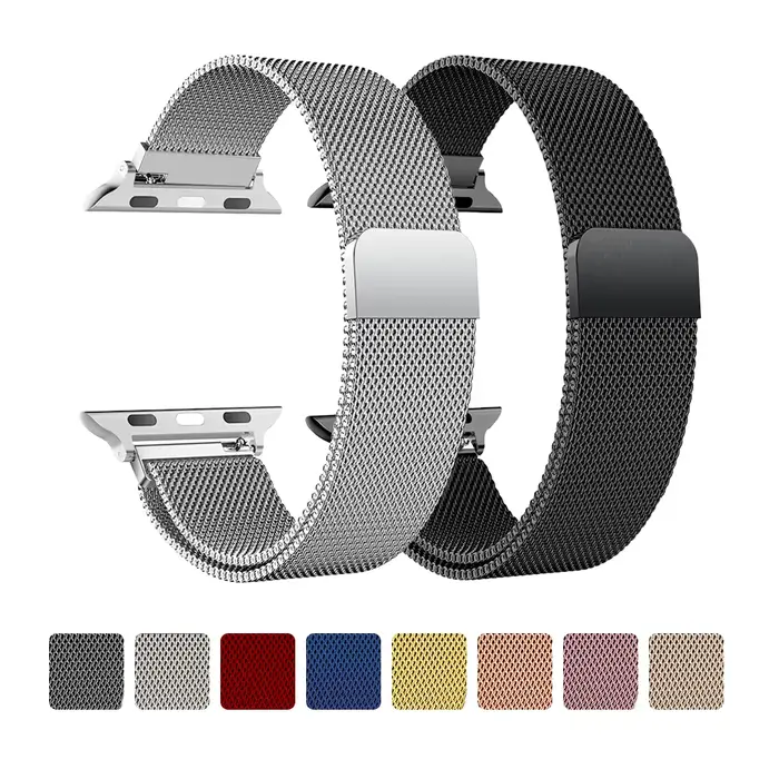 Bracelet milanais en acier inoxydable pour Apple Watch Ultra 2 3 49 46mm 42mm 44 40 45mm 41mm 38mm couleurs variées styles homme femme occasions spéciales