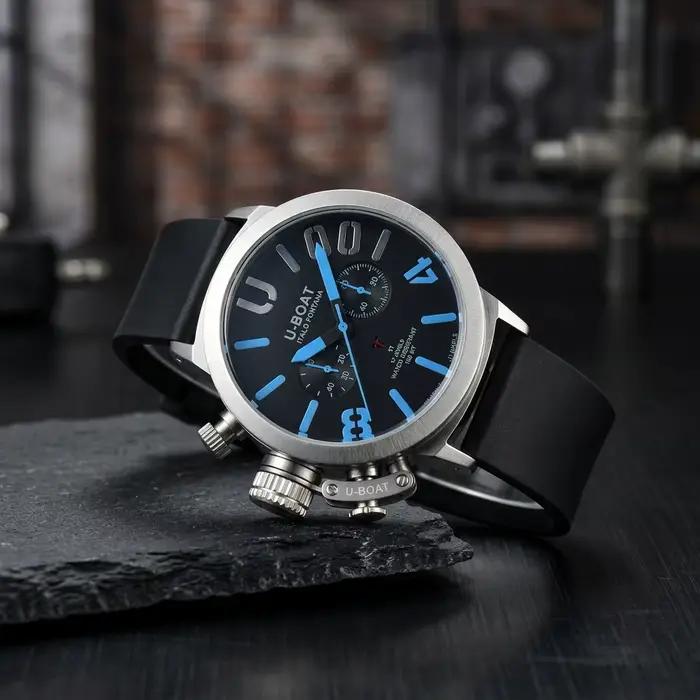 Montre chronographe à quartz U-BOAT Italo Fontana pour homme | Bracelet en silicone de 44 mm
