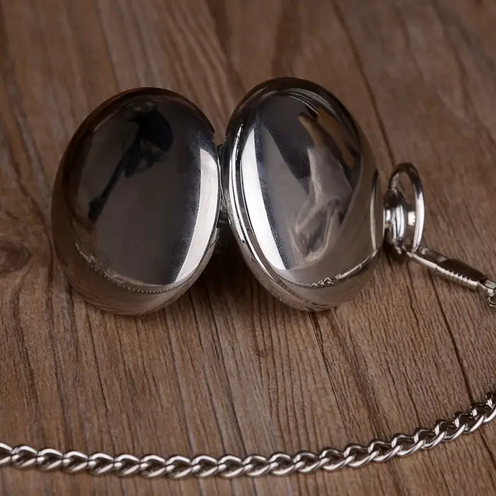 Montre de poche SHUHANG en acier inoxydable avec cadran numérique design vintage pour hommes occasions spéciales