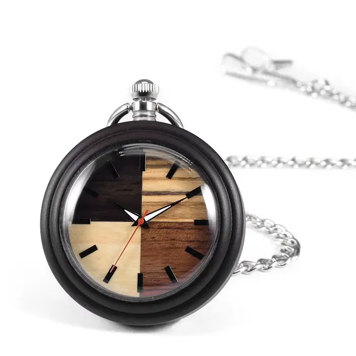 Montre de poche en bois
