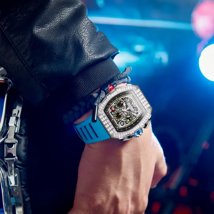 Vente chaude mode entièrement automatique montres mécaniques hommes ONOLA conception Unique avec diamant incrusté bande