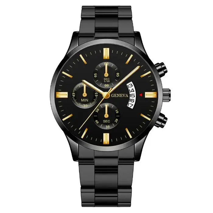 Montre-bracelet à quartz en acier inoxydable pour homme