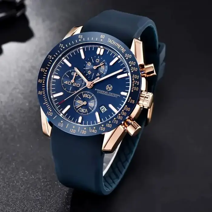 Montre Quartz Automatique Hommes Élégante Multifonctionnelle Occasions Spéciales Étanche Robuste Chronomètre Mode Décontracté