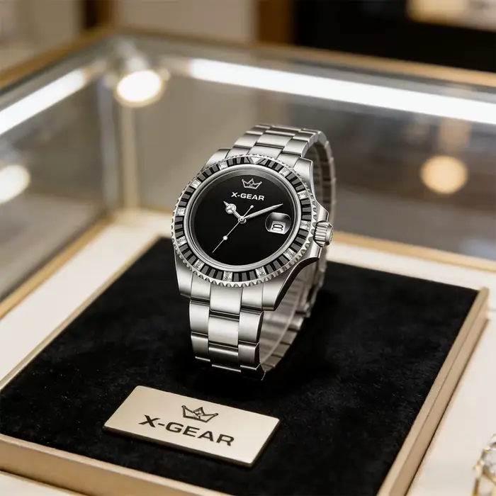 Montre mécanique automatique étanche pour homme avec affichage lumineux