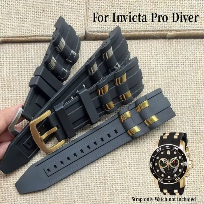 Bracelet en silicone 26mm pour montres Invicta Pro Diver avec extrémités courbées pour hommes sport et élégance occasions spéciales