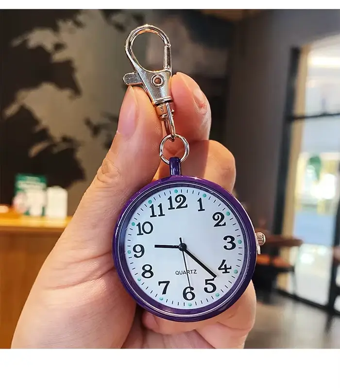 Montre de poche à quartz élégante et compacte avec porte-clés pour homme femme infirmière médecin étudiant occasions spéciales cadeau