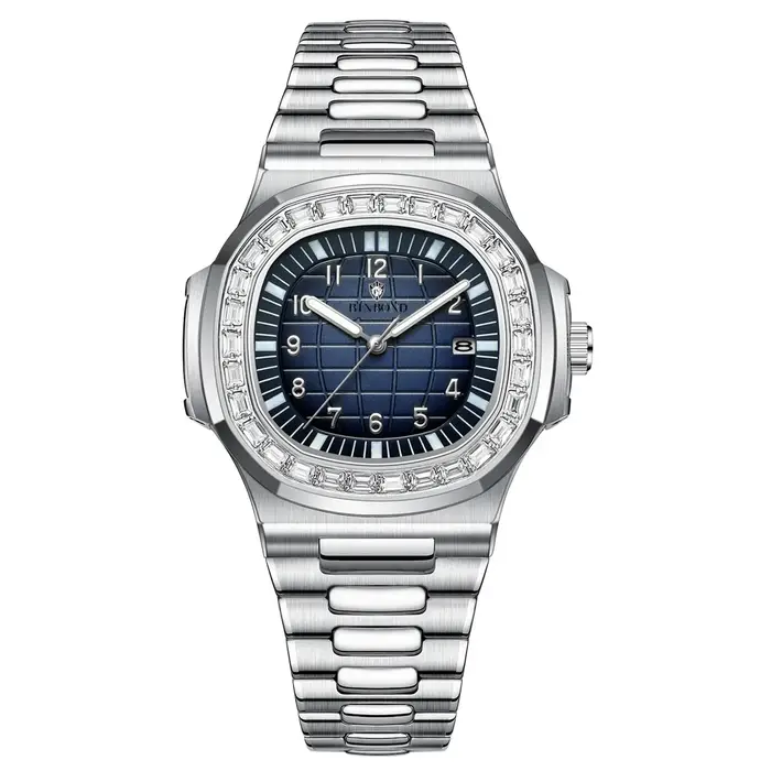 Montres-bracelets à Quartz de mode nouvelle montre en diamant étanche pour Homme montres automatiques hommes horloge