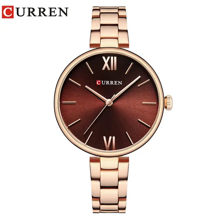 CURREN 9017 nouvelles femmes montres marque de luxe montre or Rose