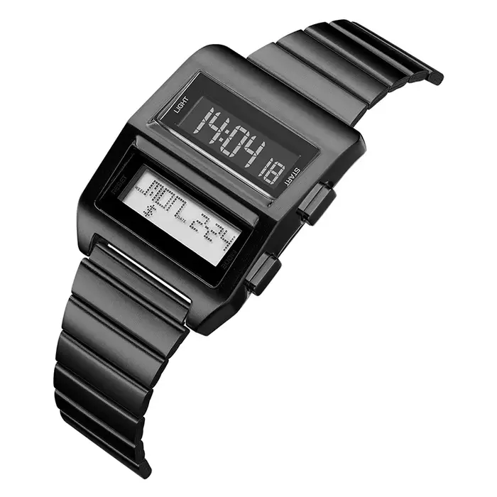 Boyfriend Saint Valentin Montre-bracelet électronique rétro Cyberpunk pour pilote avec bracelet en alliage Édition limitée pour petite amie