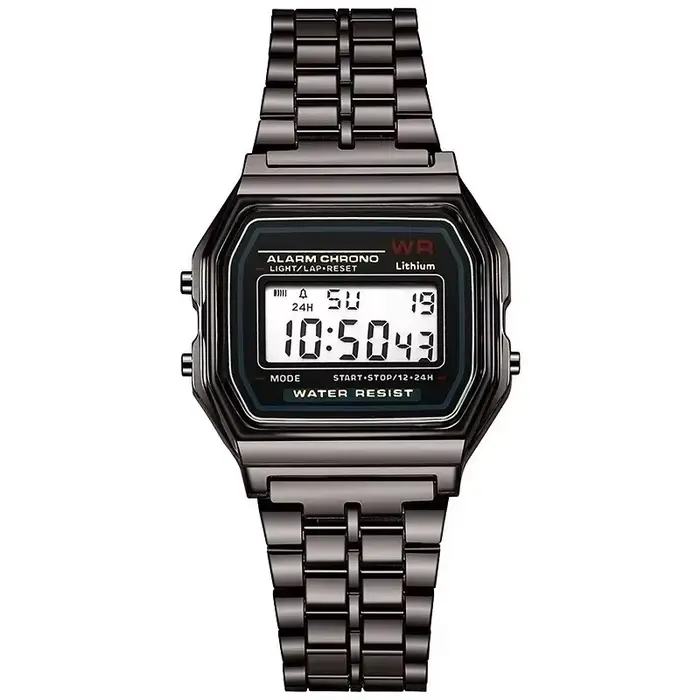 Montre rétro de luxe à affichage numérique