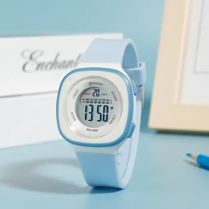 Montres enfants étanche violet numérique