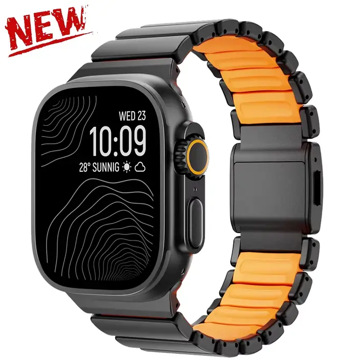 Bracelet en titane et silicone pour Apple Watch Ultra 3/2/1 49mm S11 46mm