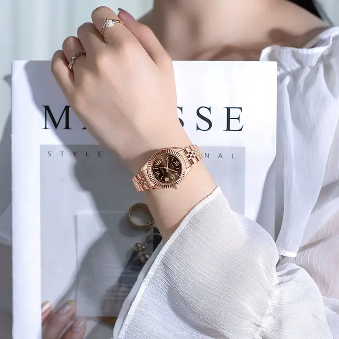 NIBOSI montre pour femme analogique Quartz étanche dames montres avec Date délicate or mode luxe
