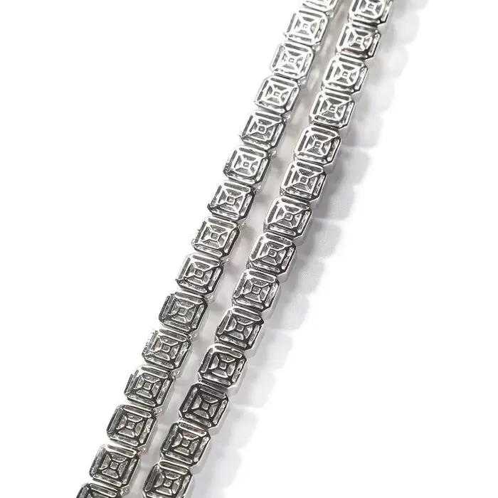 Bracelet hip-hop européen et américain en cuivre incrusté de zircon en forme de fleur chaîne de bonbons rock