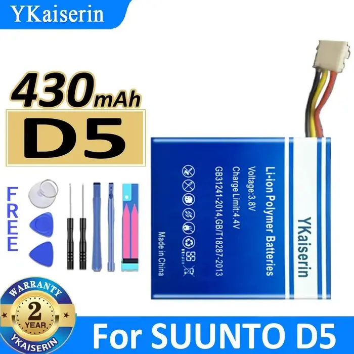 Batterie de remplacement Premium 430mAh pour montre intelligente Suunto D5 D5 175-8141