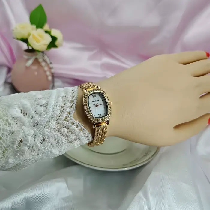 Luxe strass femmes montres mode Roma cadran ovale Montre à Quartz Bracelet