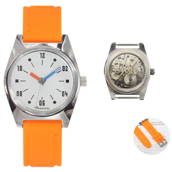 Un cadeau réfléchit. Mouvement à remontage manuel de 36 mm. Montre mécanique préférée des jeunes hom