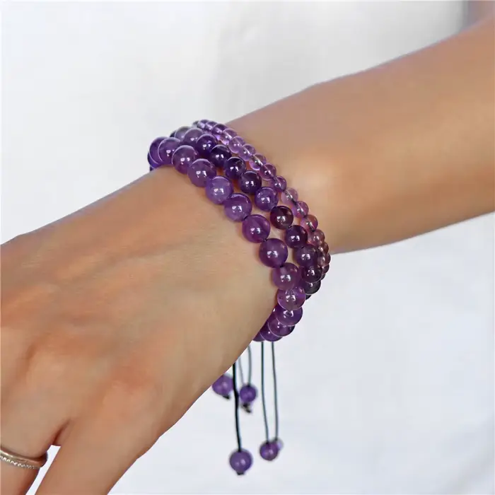 Bracelets minimalistes en Amazonite véritable pour femmes et hommes
