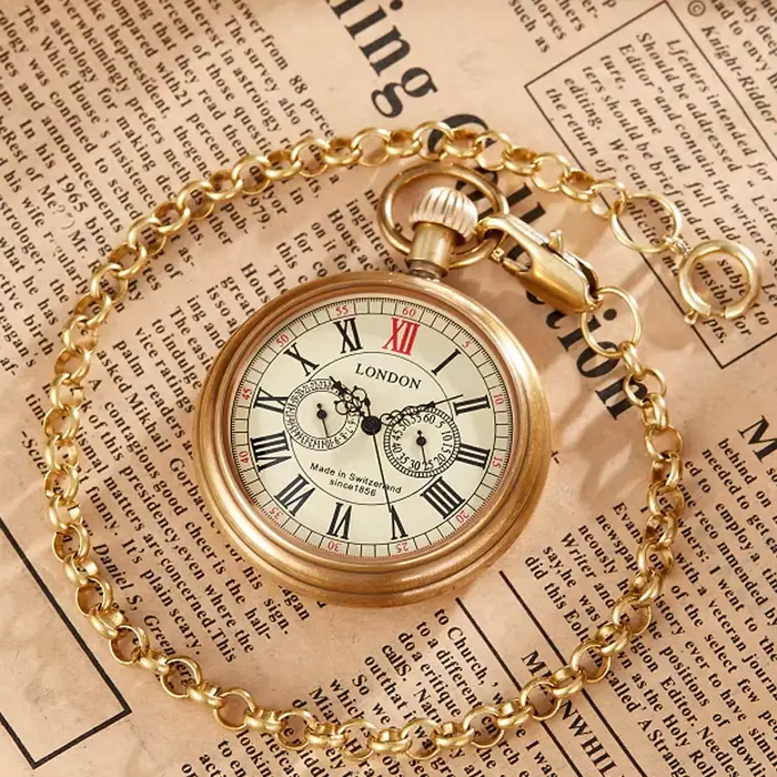 Montre de Poche Mécanique à 5 Aiguilles pour Homme
