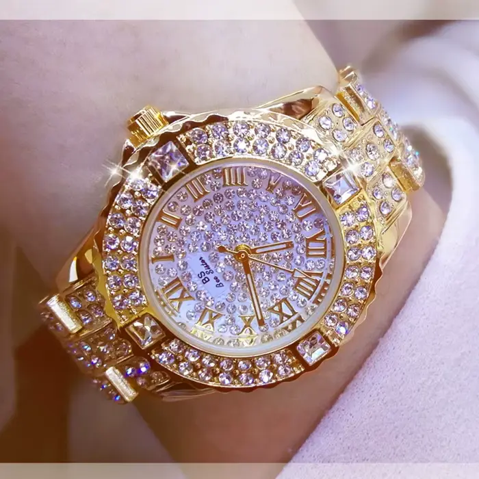 Femmes montres diamant or montre dames