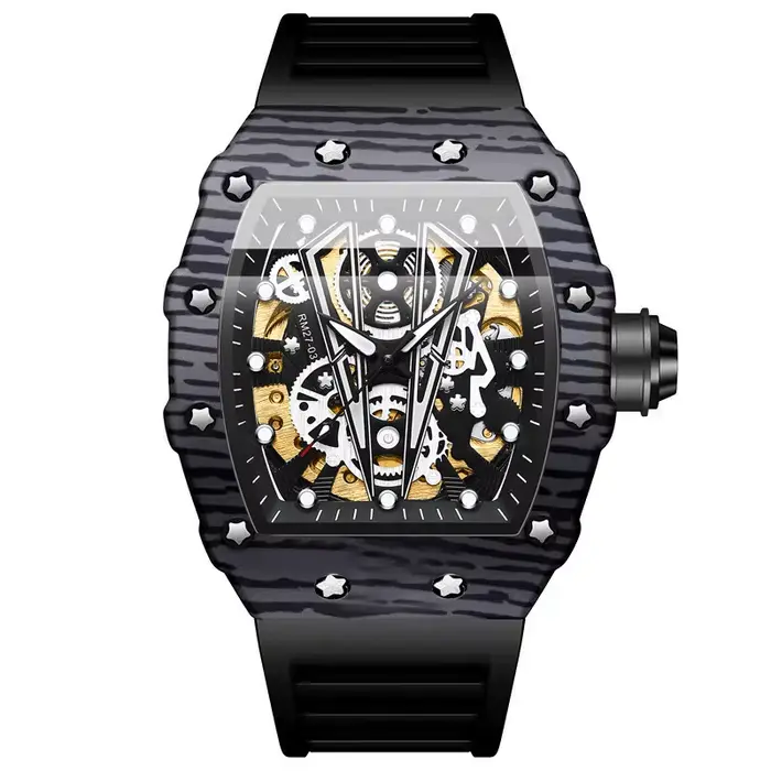 Montres mécaniques squelette BINBOND pour hommes, luxe, lumineuses, étanches, précises, sportives, d