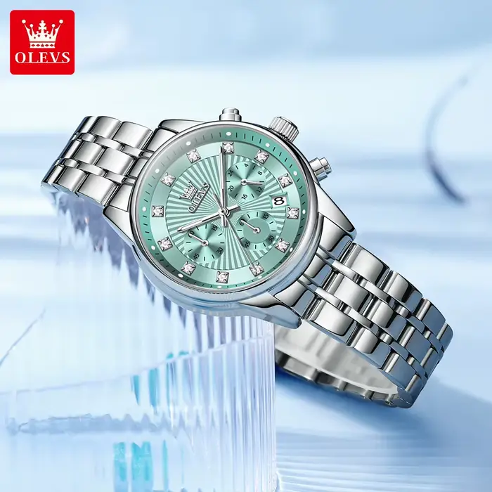 OLEVS femmes montres affaires de luxe dames mode montre à Quartz Simple haute qualité en acier inoxydable chronographe