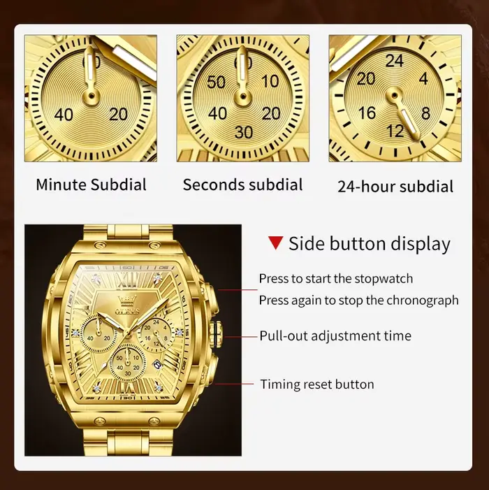 Montre à quartz pour homme OLEVS 5639, luxe, tonneau, date automatique, affaires, lumineuse, étanche, chronographe, marque originale, montre-bracelet pour homme