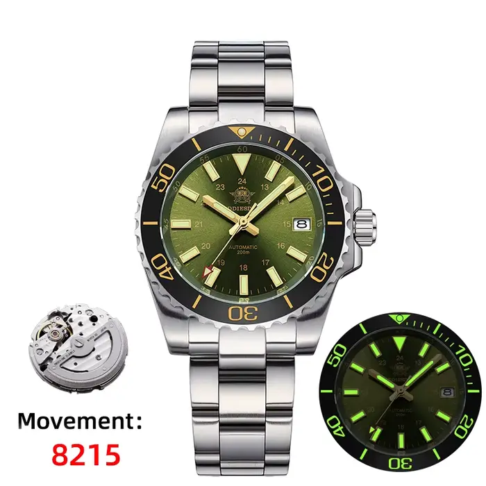 ADDIESDIVE montre de plongée pour hommes 200m saphir lumineux lunette en céramique montre mécanique 