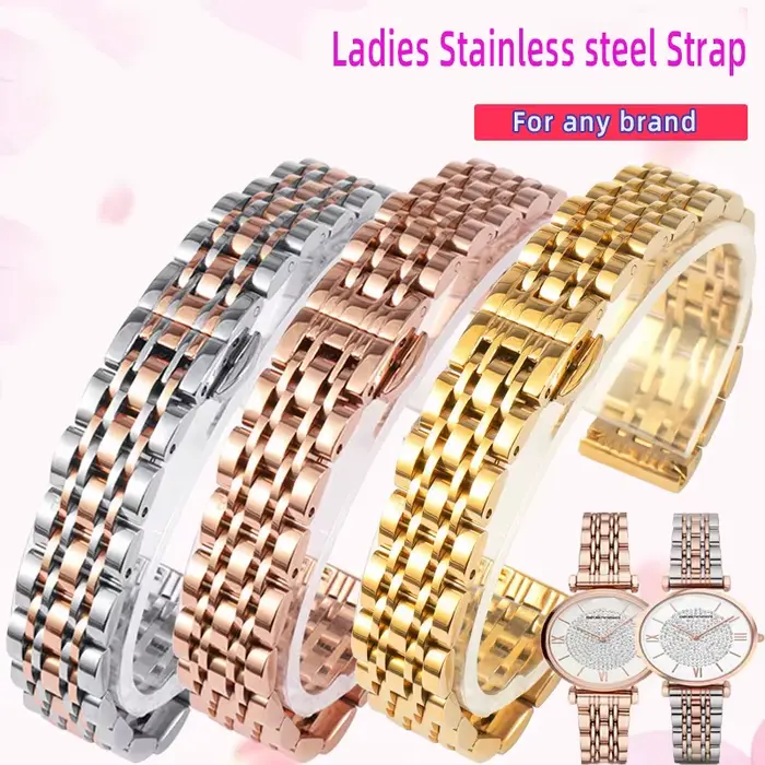 Bracelet de montre en acier inoxydable pour femme