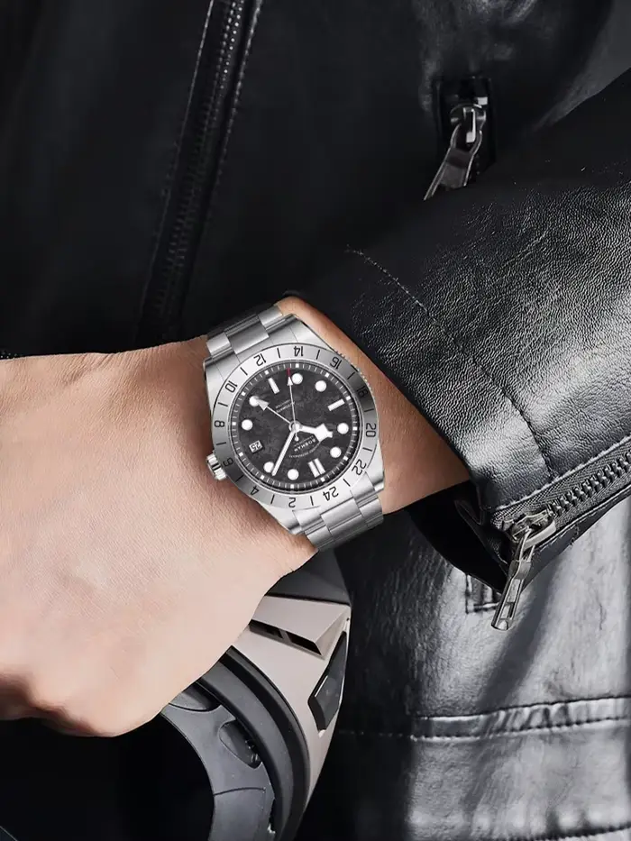 BORMAN 3825Men montre automatique 40MM GMT montre-bracelet mécanique 10ATM étanche lumineux saphir miroir NH34 mouvement