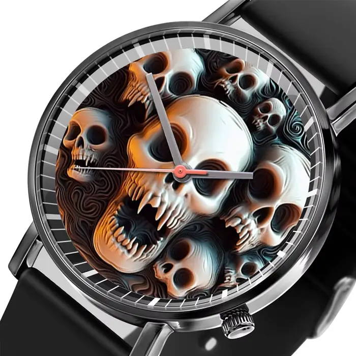 Montre à quartz crâne pour hommes et femmes