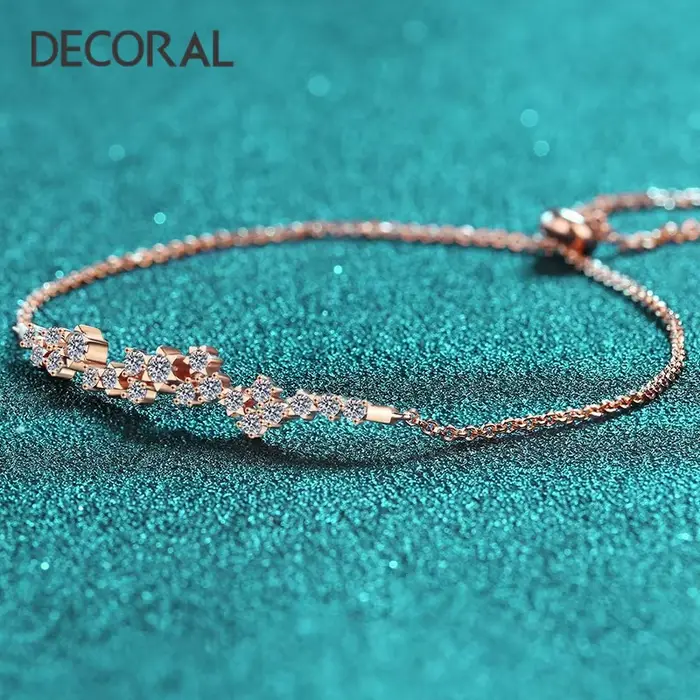 Bracelet fleur Moissanite pour femme