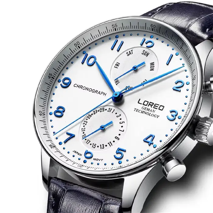 LOREO Montre de luxe de marque haut de gamme pour hommes, étanche 5ATM, avec date, montre de sport, 
