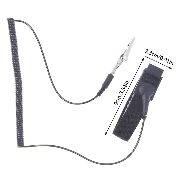 Bracelet métallique antistatique filaire, câble de décharge réglable, fil de mise à la terre, Clip s