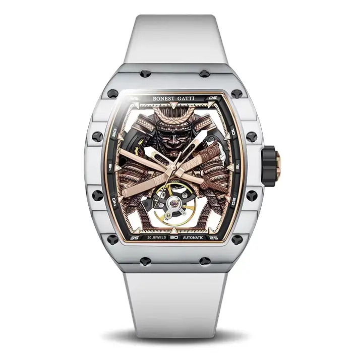 BONEST GATTI hommes montre automatique véritable Tourbillon Tonneau montre-bracelet mécanique boîtie