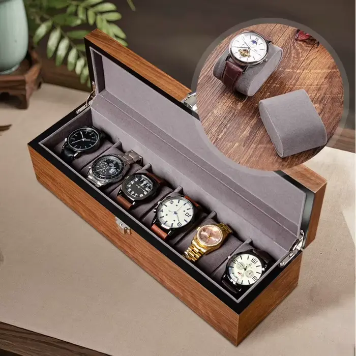 Boîte de montre en bois boîtier