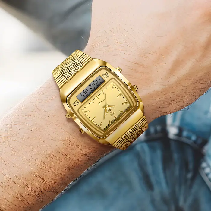LIEBIG mode luxe montres à Quartz numériques pour hommes femmes Sports de plein air montre en acier inoxydable