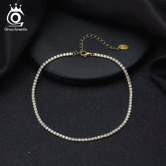 ORSA JEWELS Chaîne de cheville réglable en argent S925 de 2 mm
